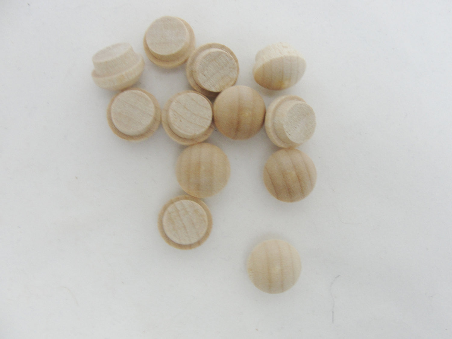 Small mushroom button plug 3/8" set of 12 - Wood parts - Craft Supply House