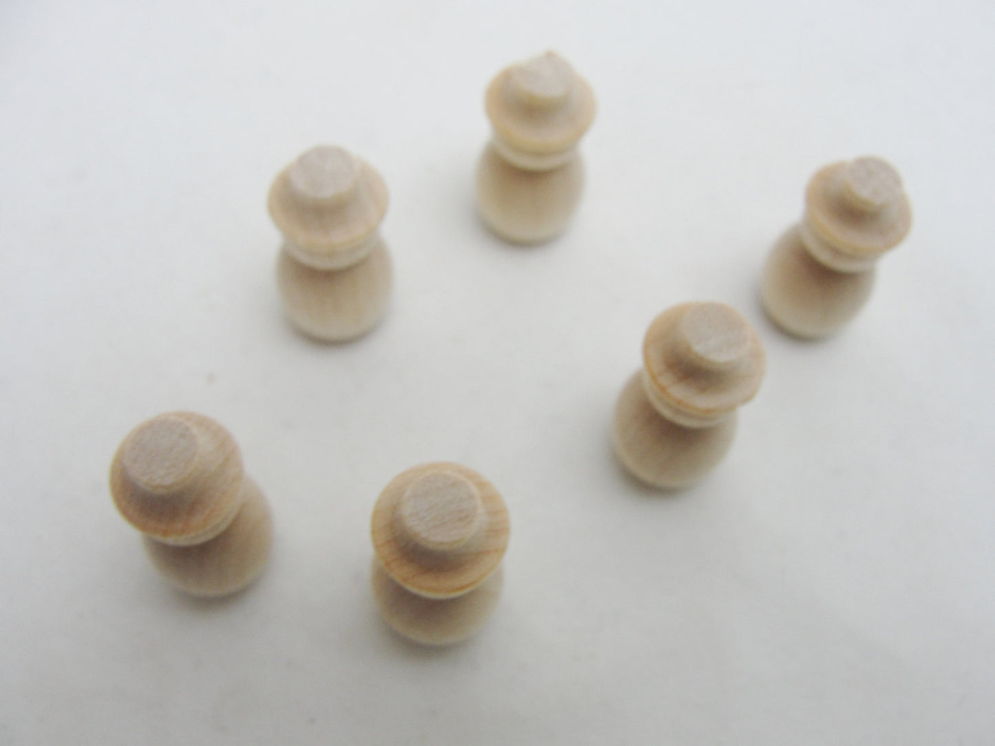 Micro mini snowman, dollhouse snowmen set of 6 - Wood parts - Craft Supply House