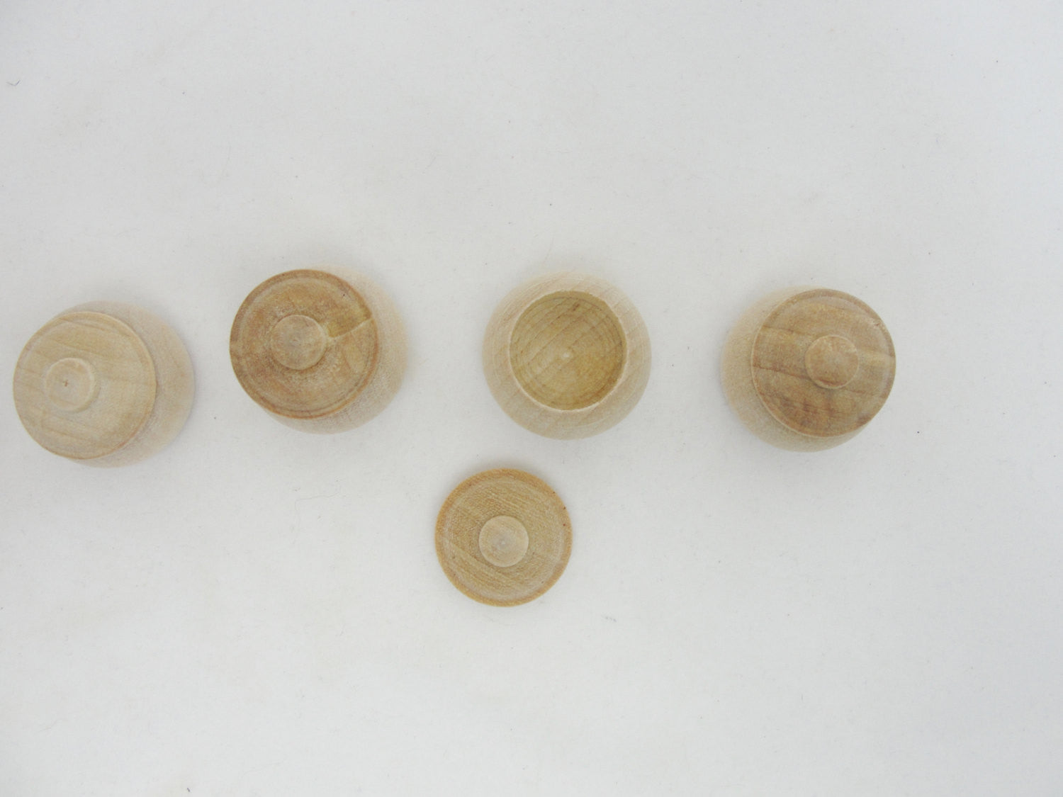 5 Miniature bean pots, miniature honey pots, dollhouse accessories - Wood parts - Craft Supply House