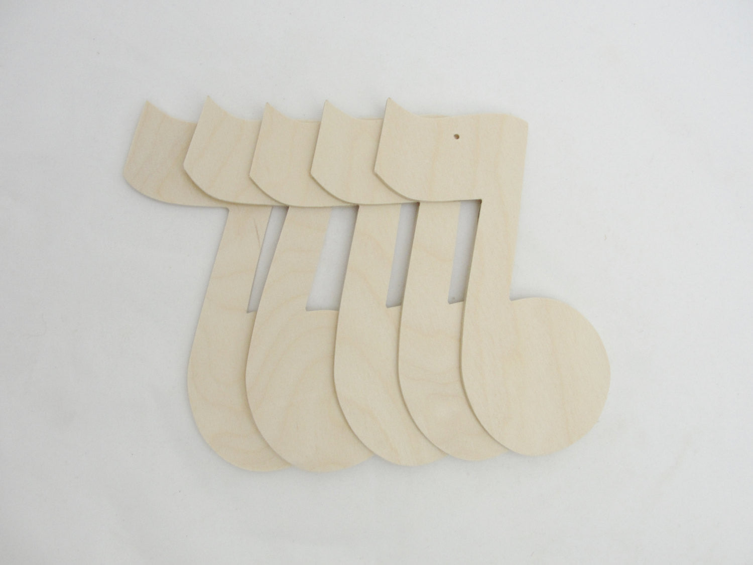 Large music note ornament set of 5 - Wood parts - Craft Supply House
