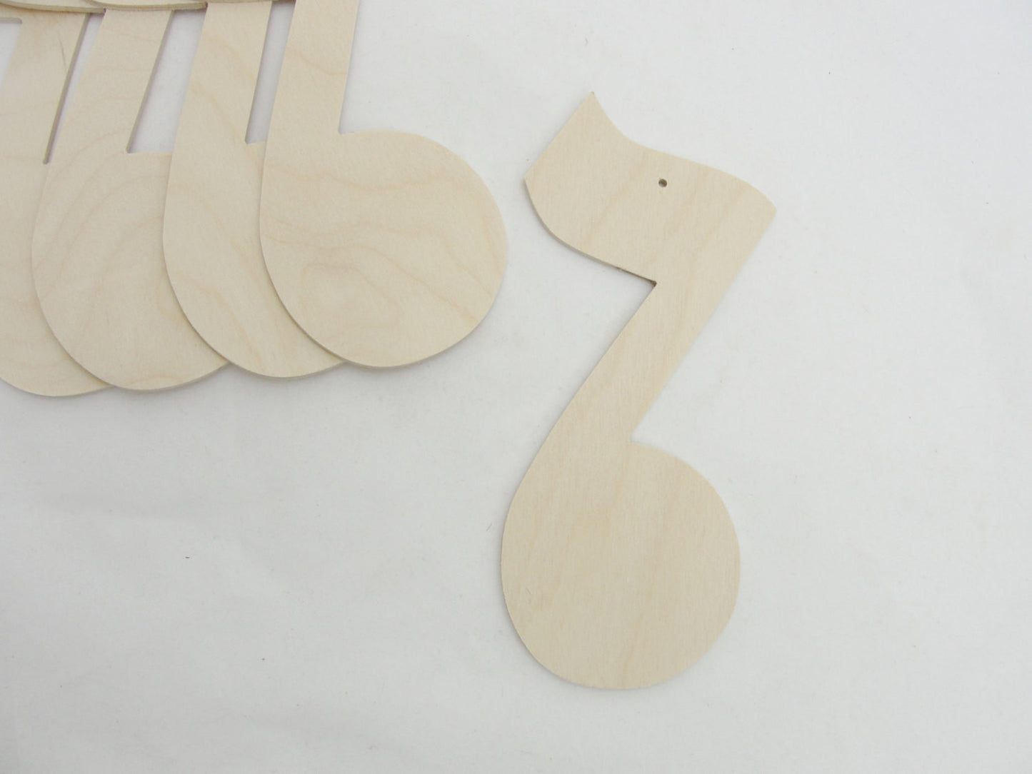 Large music note ornament set of 5 - Wood parts - Craft Supply House