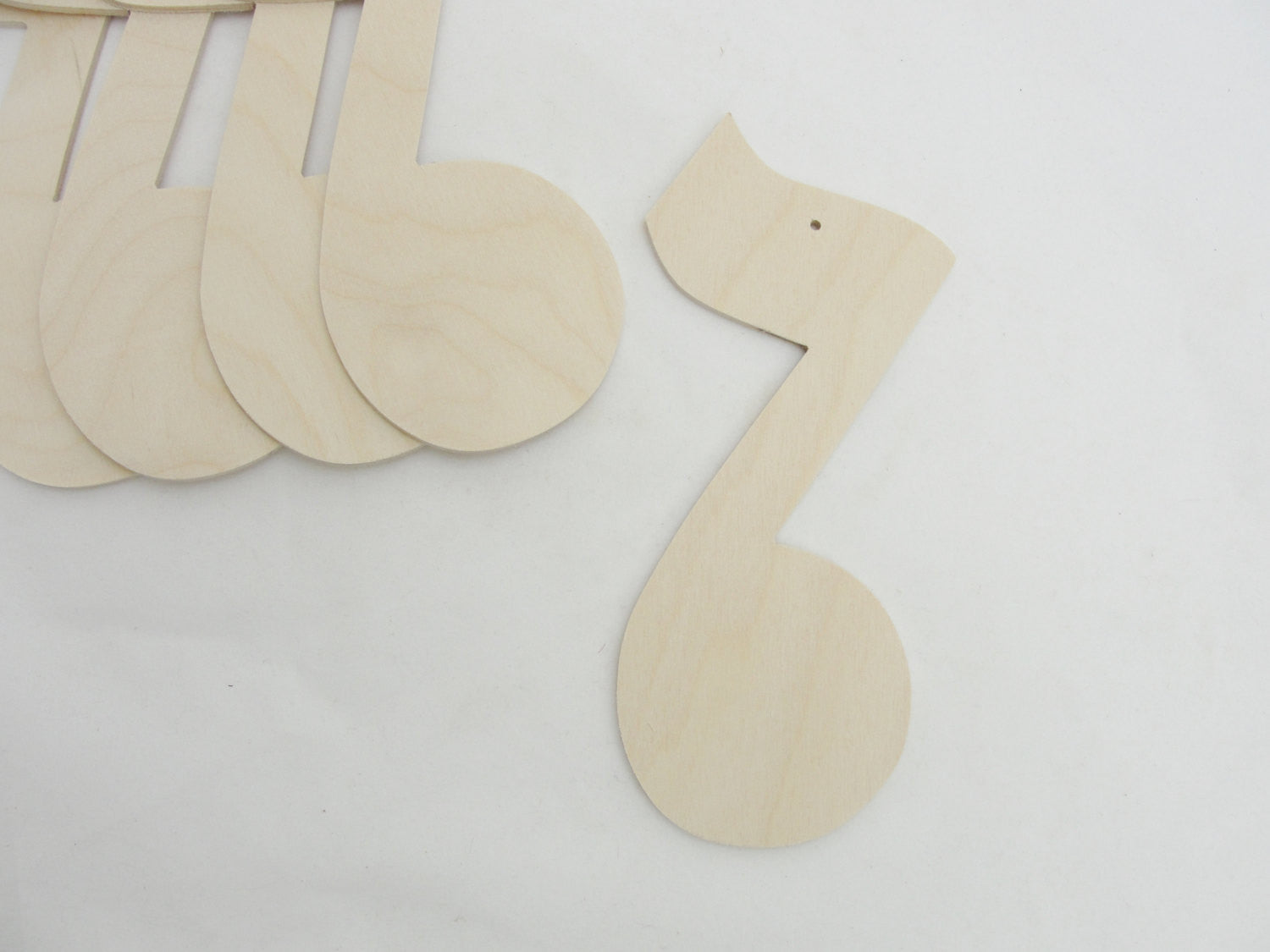 Large music note ornament set of 5 - Wood parts - Craft Supply House