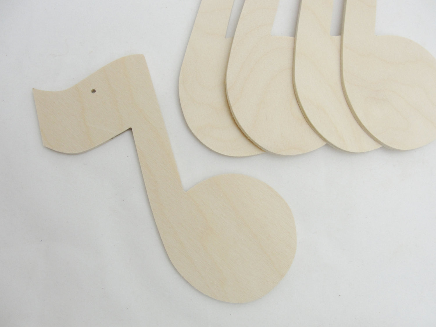 Large music note ornament set of 5 - Wood parts - Craft Supply House