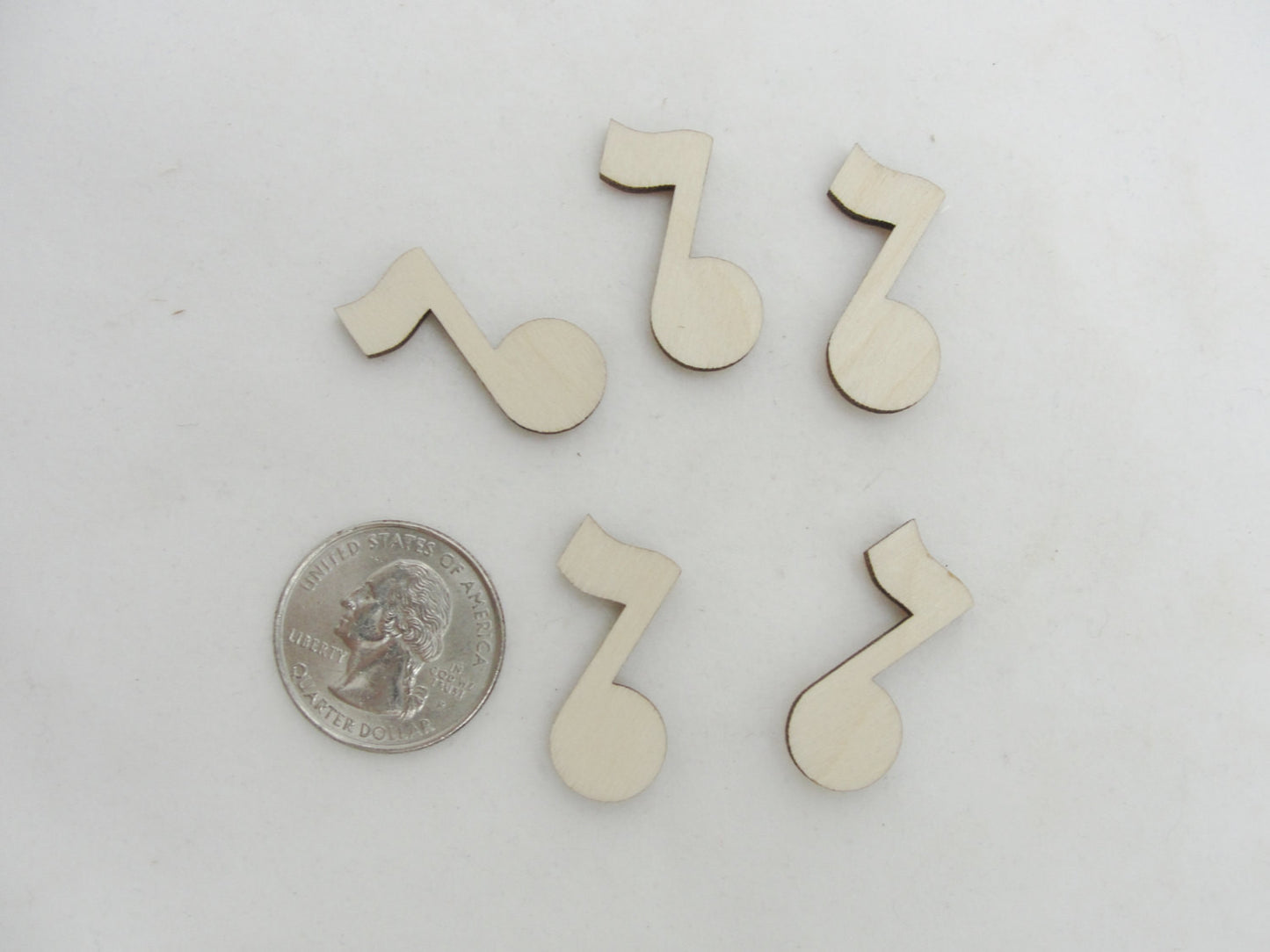 Mini wooden music note set of 5 - Wood parts - Craft Supply House