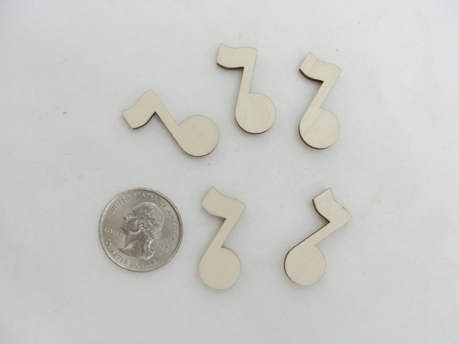 Mini wooden music note set of 5 - Wood parts - Craft Supply House
