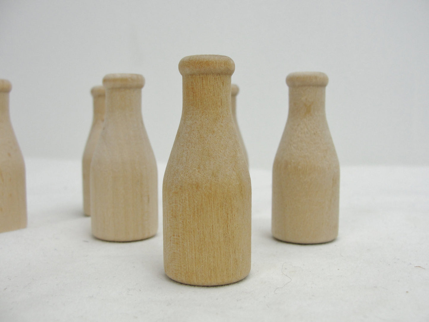 Small wooden milk bottle set of 6 - Wood parts - Craft Supply House