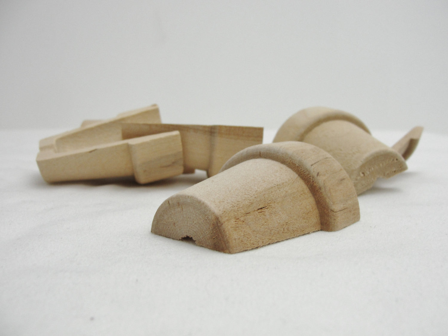 Split wooden flower pot miniature 2" tall set of 6 pieces - Wood parts - Craft Supply House