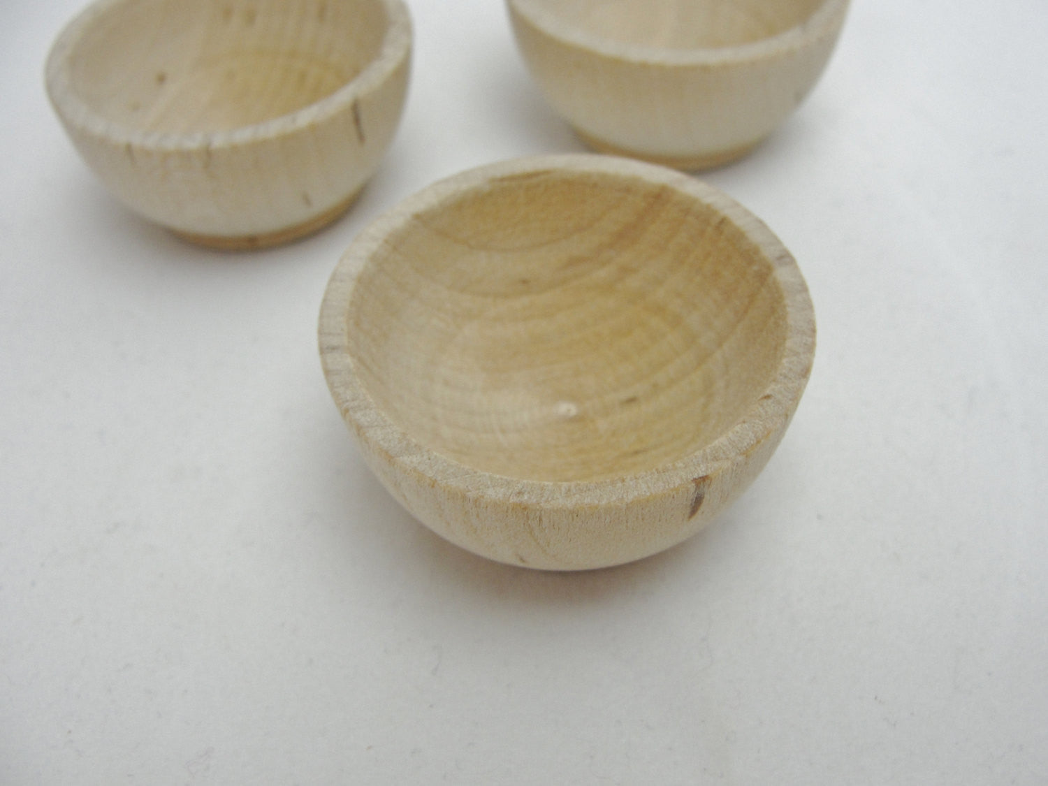 1 1/2" Miniature wooden bowl, small ring cup set of 3 - Wood parts - Craft Supply House