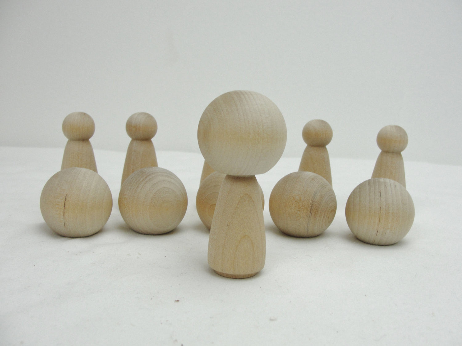 Wooden Kokeshi doll DIY set of 6 - Wood parts - Craft Supply House