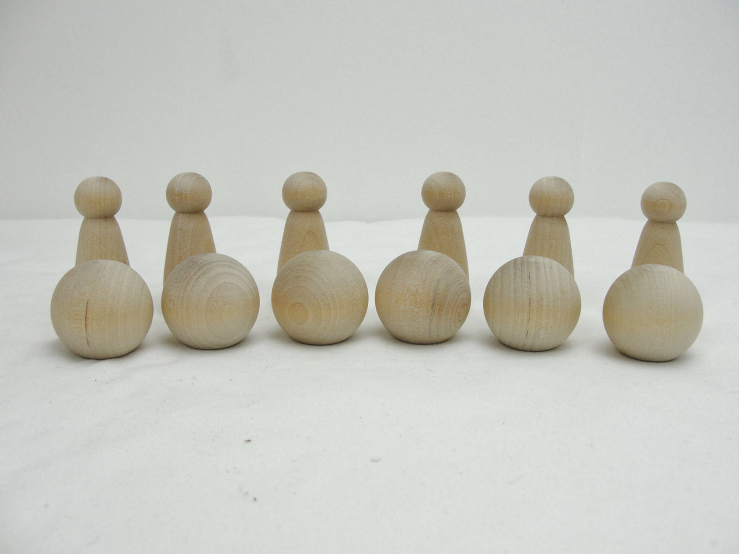 Wooden Kokeshi doll DIY set of 6 - Wood parts - Craft Supply House