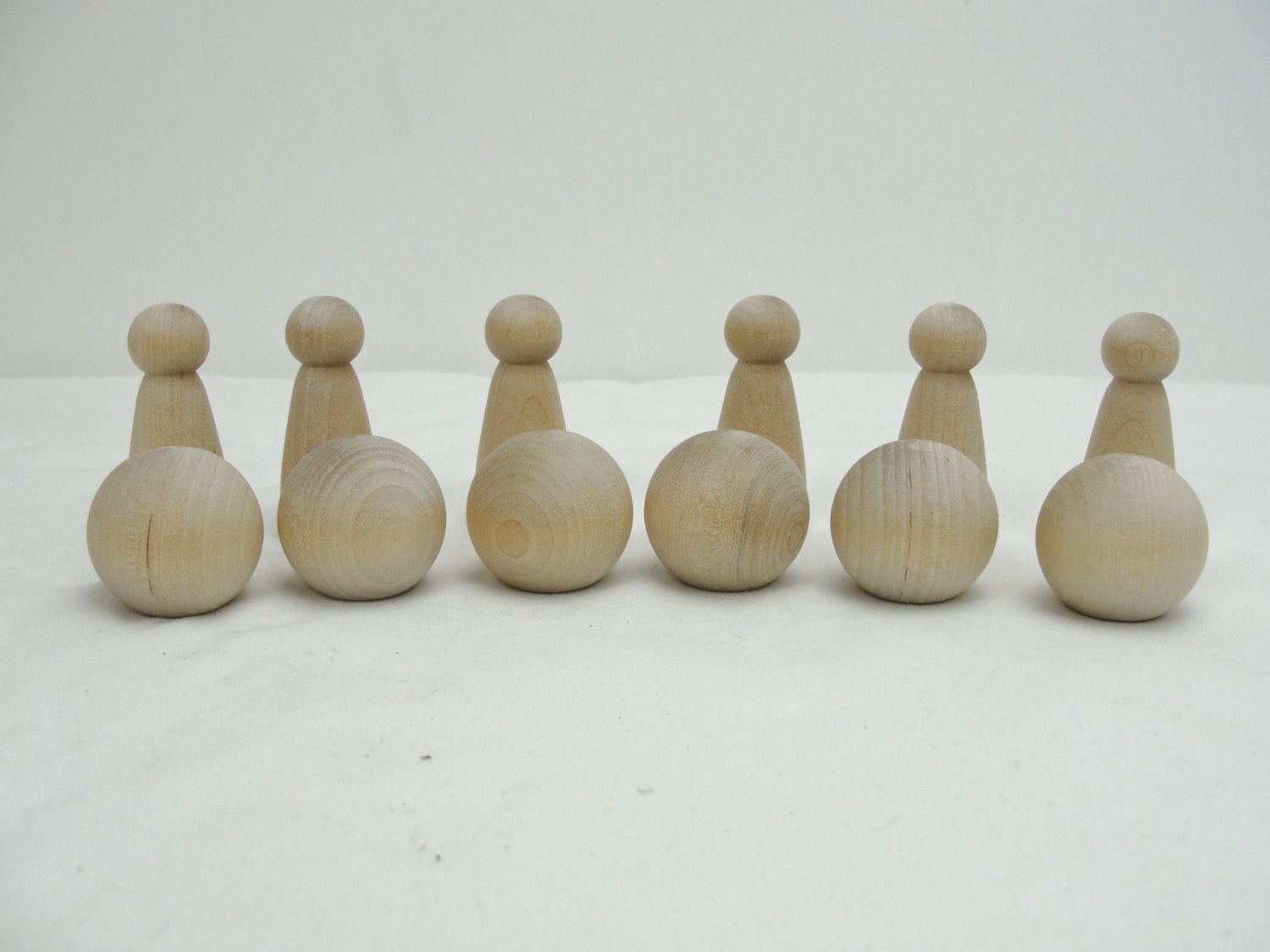 Wooden Kokeshi doll DIY set of 6 - Wood parts - Craft Supply House