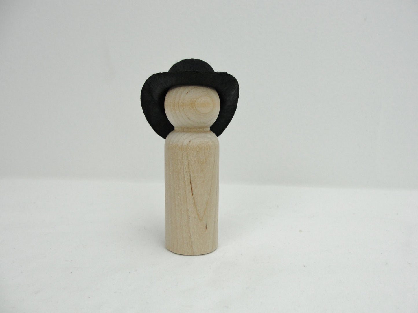 Miniature black cowboy or top hat fits a large peg person - General Crafts - Craft Supply House
