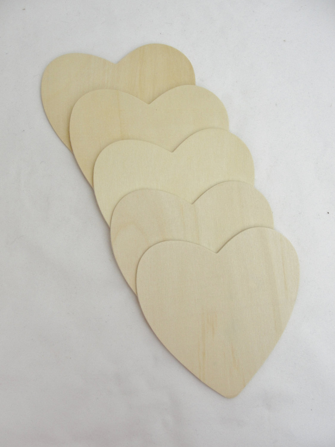 5 Large wooden hearts 4 1/2" (4.5 inches) 1/8" thick - Wood parts - Craft Supply House