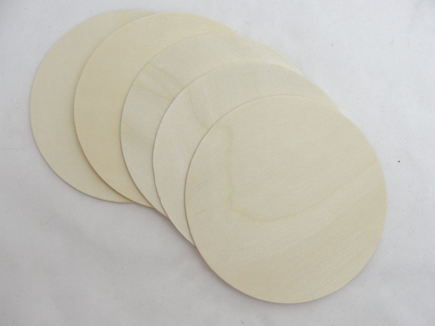 Large Wooden 4 inch discs Circles 1/8" thick set of 5 - Wood parts - Craft Supply House