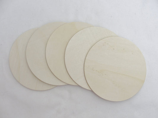 Wooden Circle discs 5" x 1/8" thick set of 5 - Wood parts - Craft Supply House