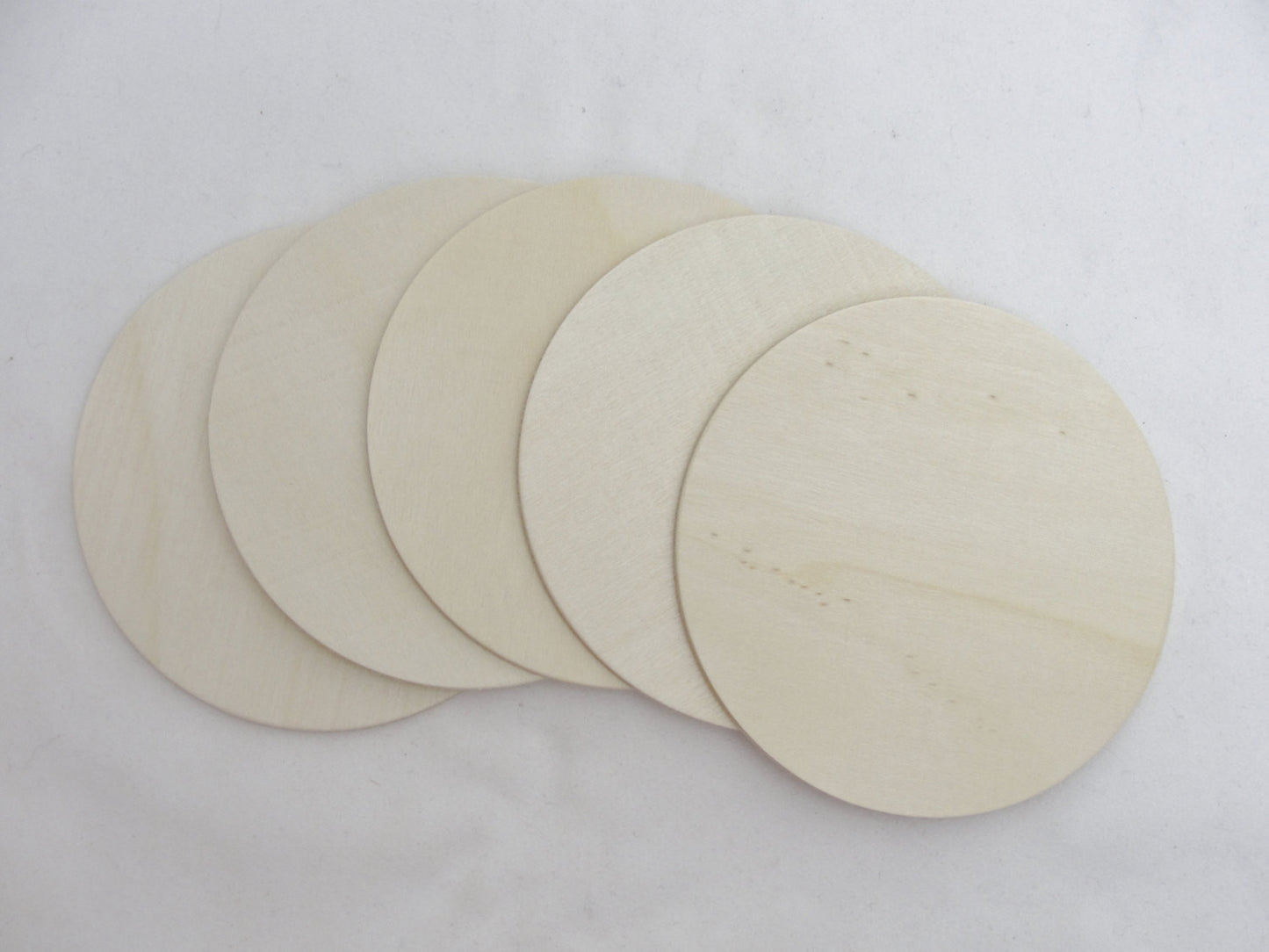 Wooden Circle discs 5" x 1/8" thick set of 5 - Wood parts - Craft Supply House