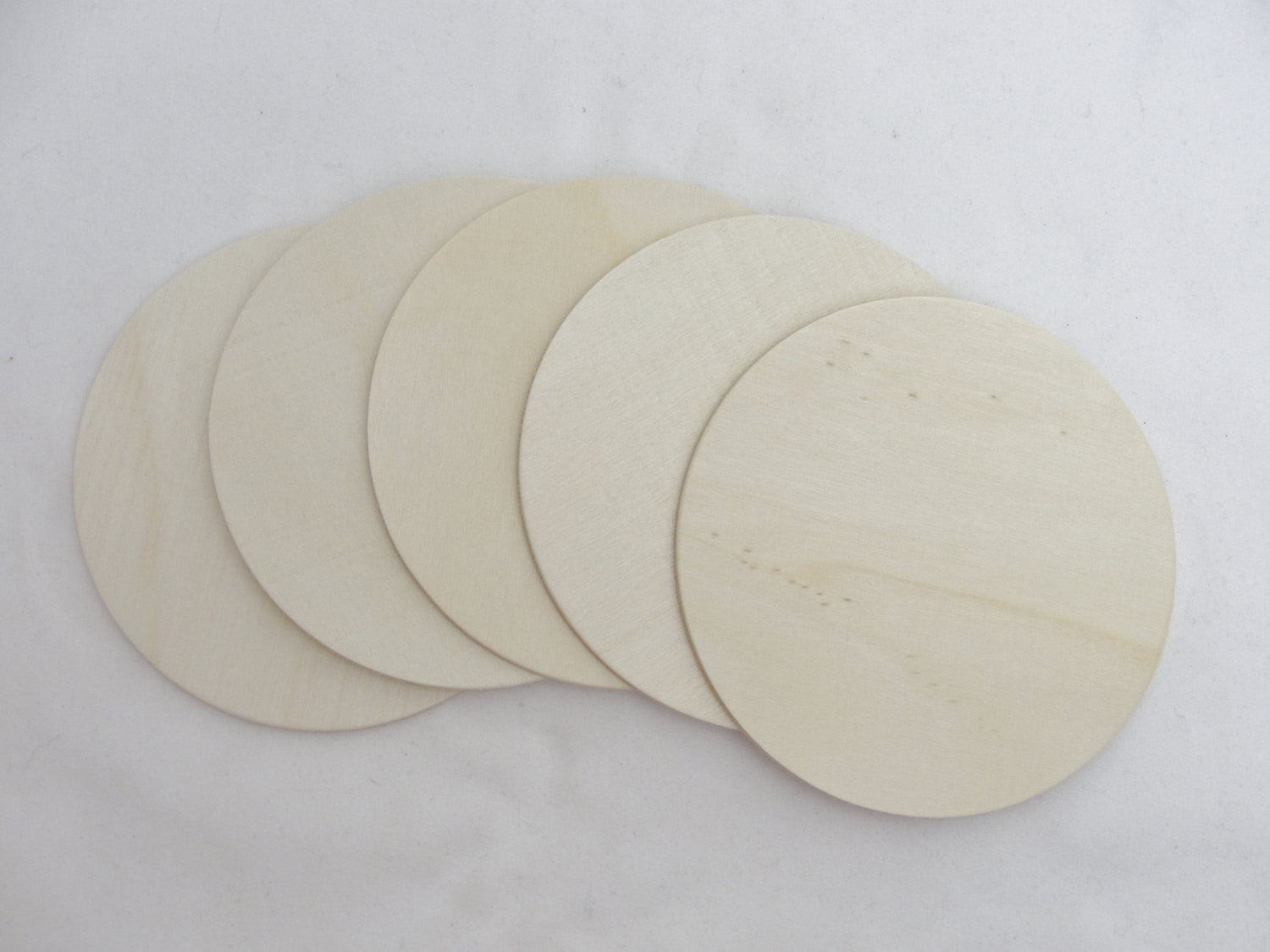Wooden Circle discs 5" x 1/8" thick set of 5 - Wood parts - Craft Supply House