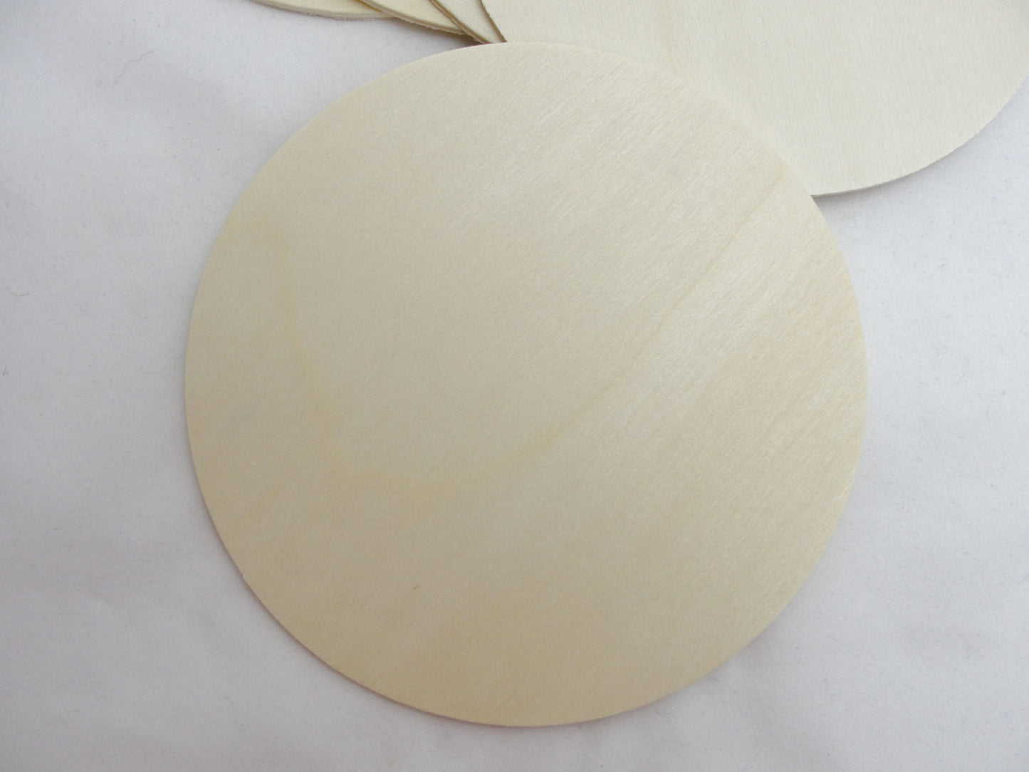 Large Wooden 4 inch discs Circles 1/8" thick set of 5 - Wood parts - Craft Supply House