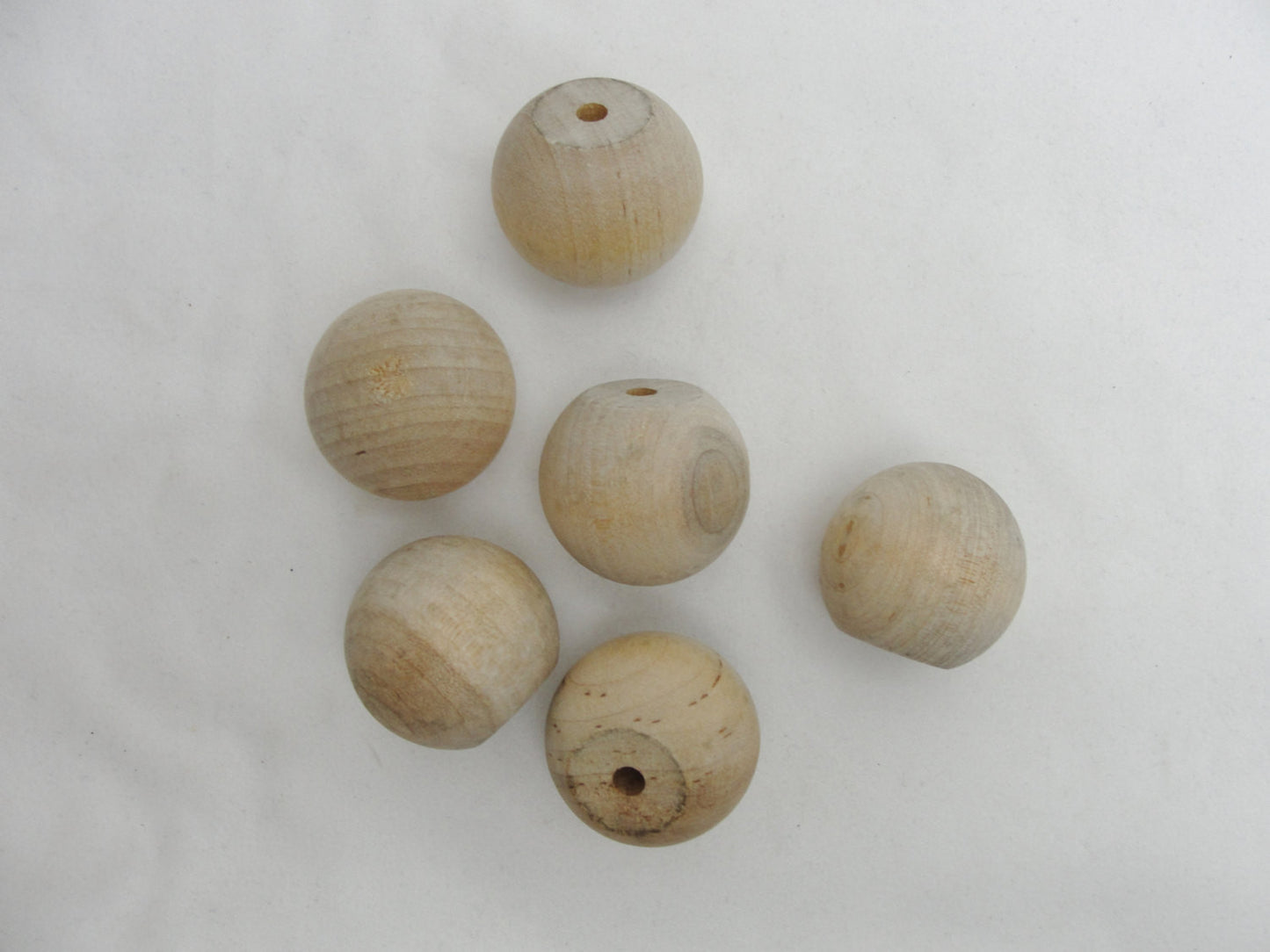 Wooden ball knob 1.5" (1 1/2") solid wood set of 6 - Wood parts - Craft Supply House