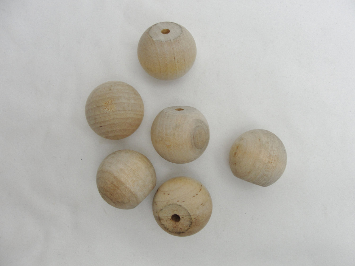 6 Wooden ball knob 1" (1 inch ball knob) solid wood - Wood parts - Craft Supply House