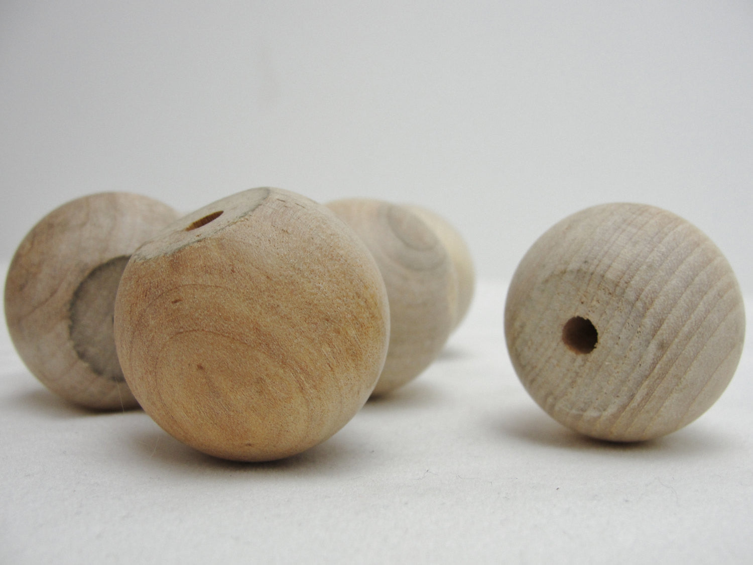 Wooden ball knob 1.25" (1 1/4") solid wood set of 6 - Wood parts - Craft Supply House