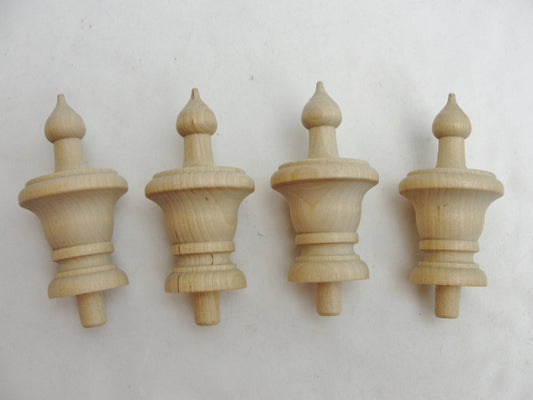 Wooden flame finial set of 4 - Wood parts - Craft Supply House