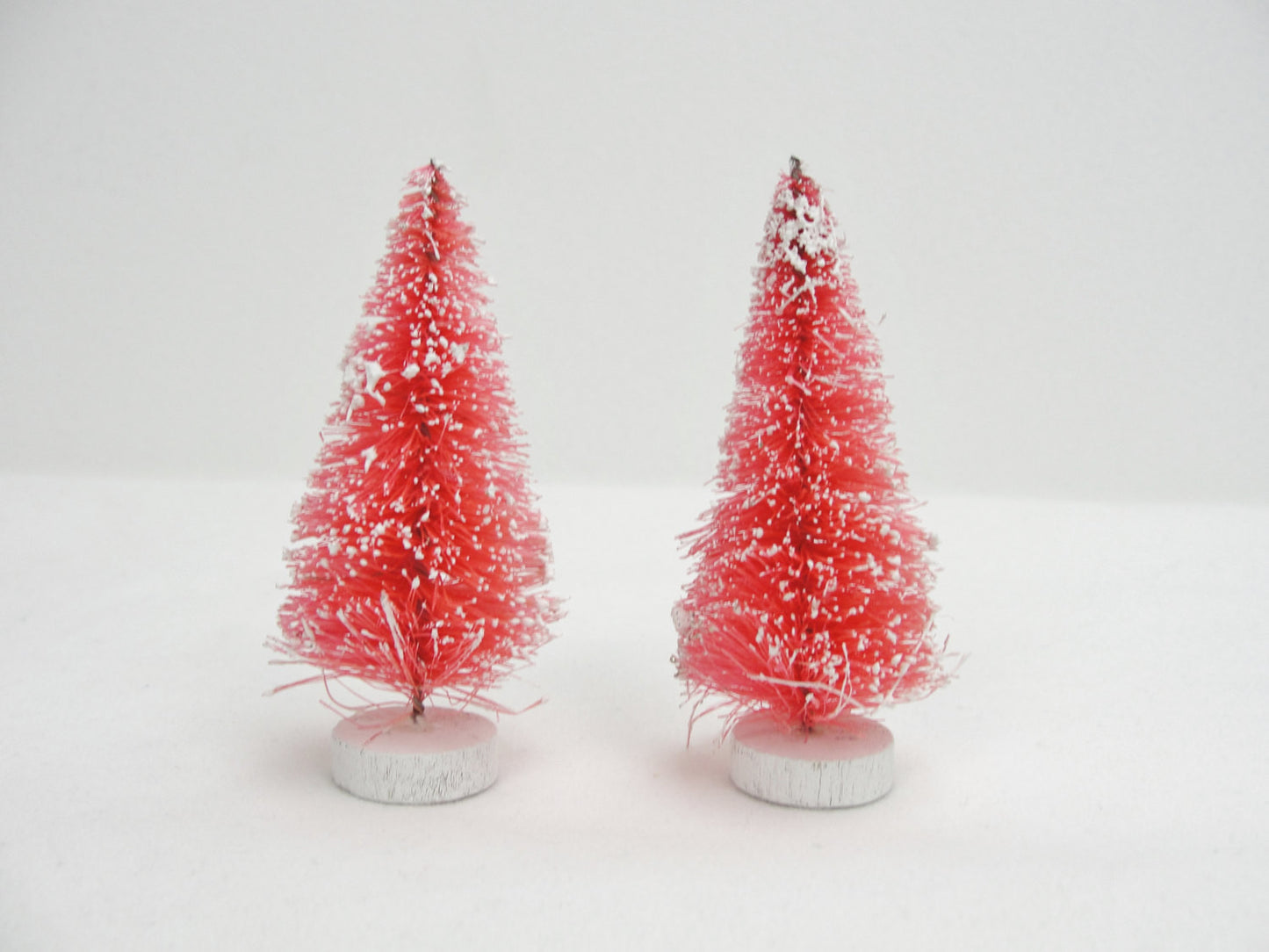 Frosted Pink bottle brush sisal trees 3" tall set of 2 - General Crafts - Craft Supply House