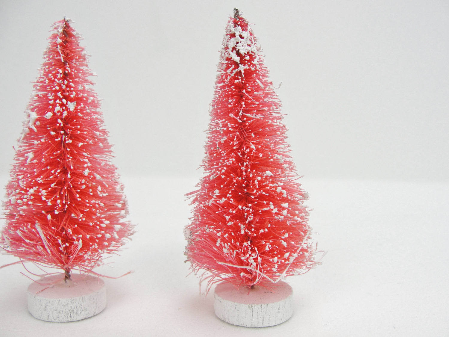Frosted Pink bottle brush sisal trees 3" tall set of 2 - General Crafts - Craft Supply House