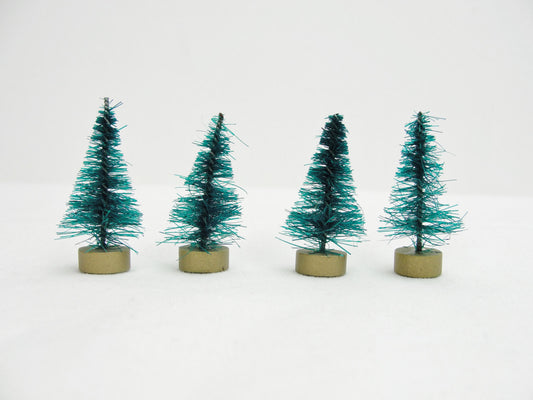Green bottle brush sisal trees 1.5" tall set of 4 - General Crafts - Craft Supply House