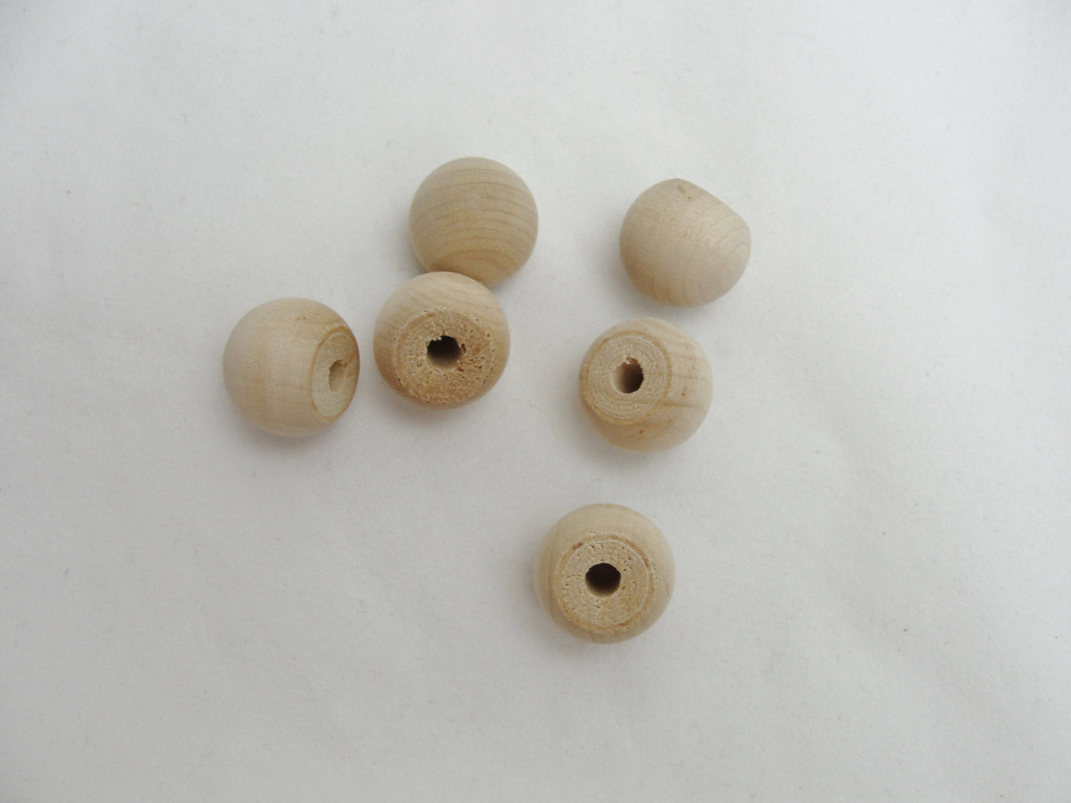 Wooden ball knob 3/4" (.75 inch) solid wood set of 6 - Wood parts - Craft Supply House