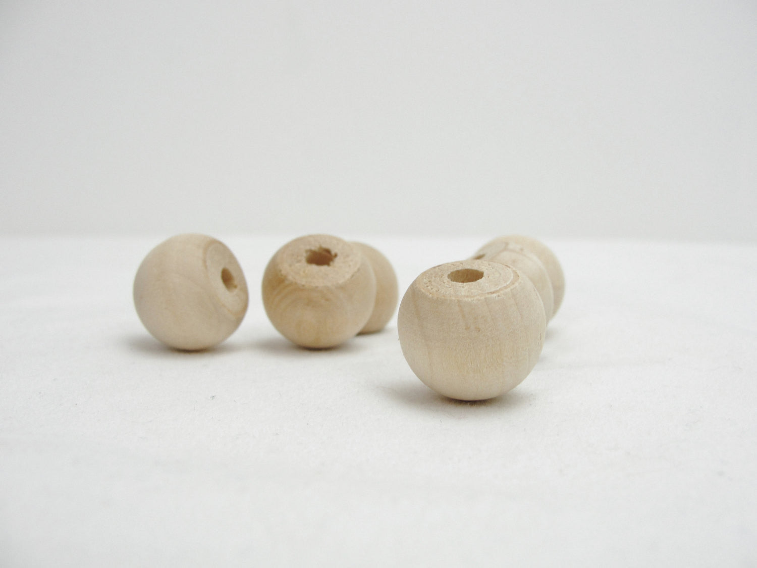 Wooden ball knob 3/4" (.75 inch) solid wood set of 6 - Wood parts - Craft Supply House