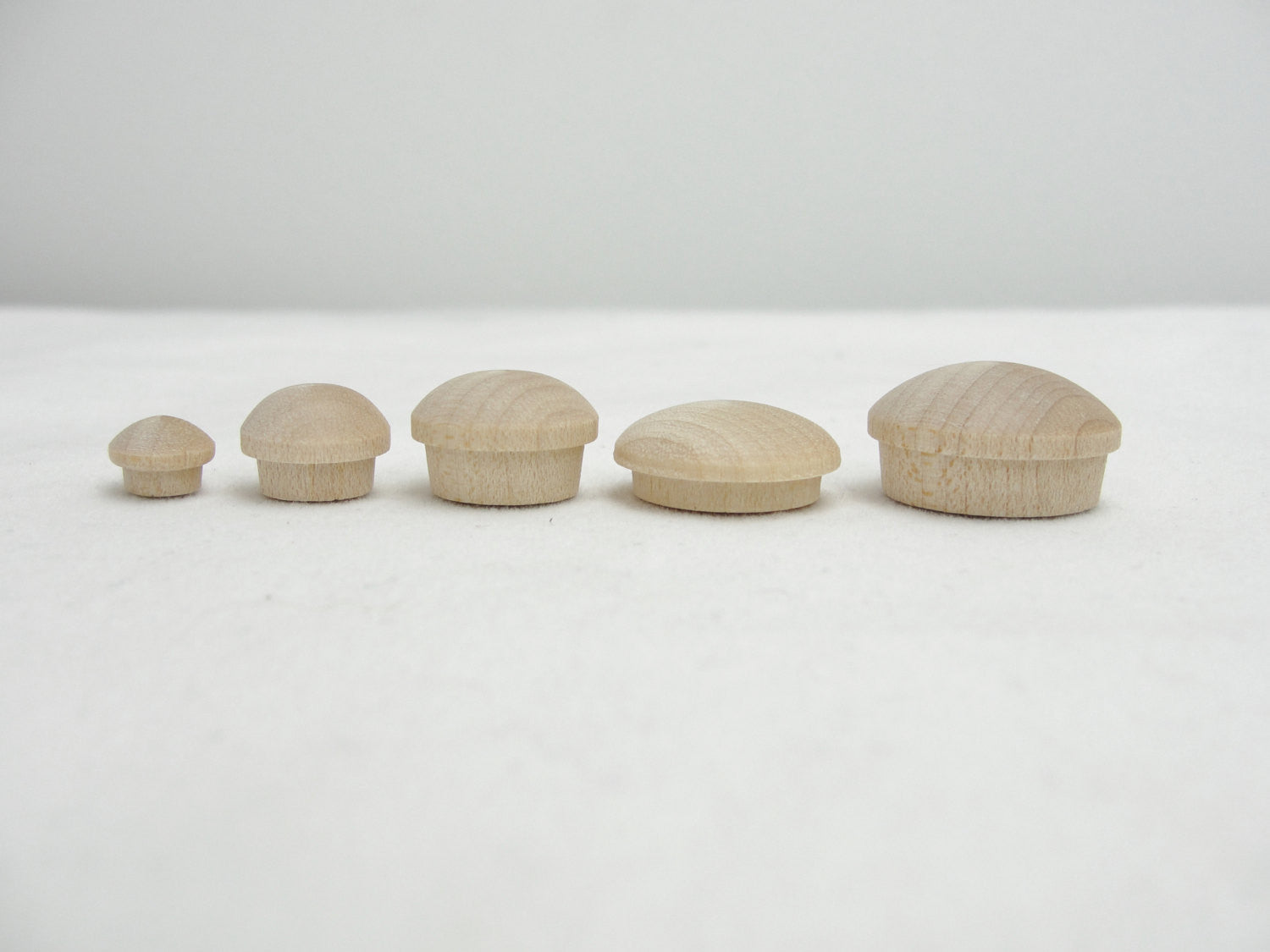 Small mushroom button plug 1/2" set of 12 - Wood parts - Craft Supply House