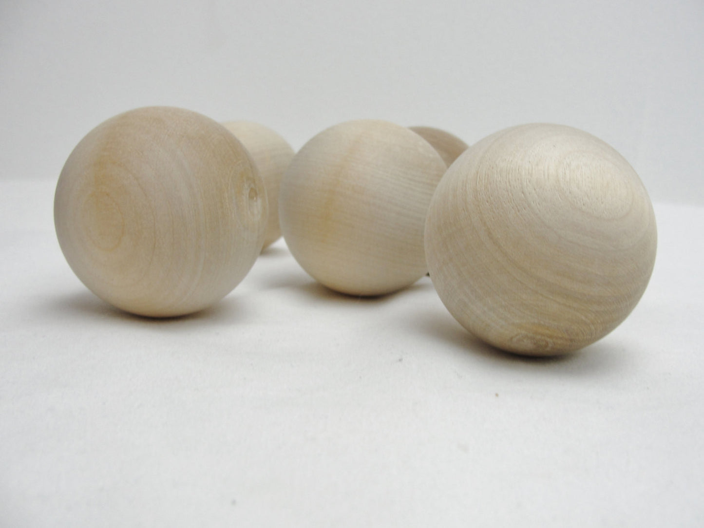 Wooden ball 2" solid wood set of 6 - Wood parts - Craft Supply House