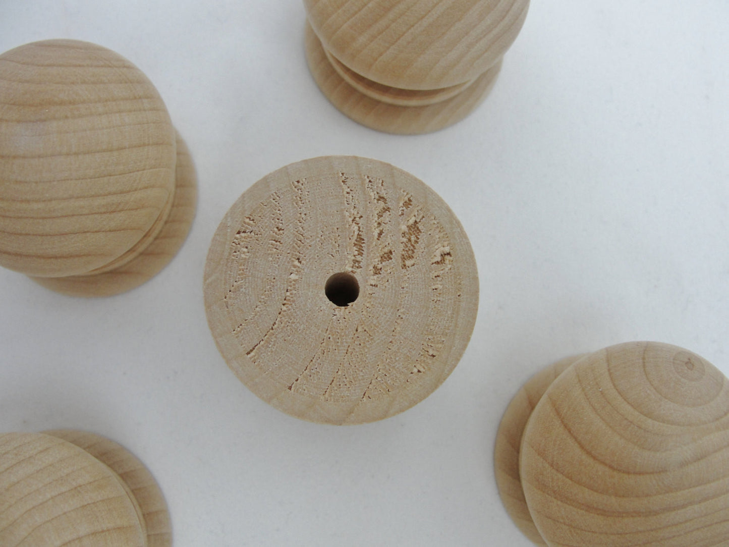 6 Wooden British drawer knob 1.5" (1 1/2") - Wood parts - Craft Supply House