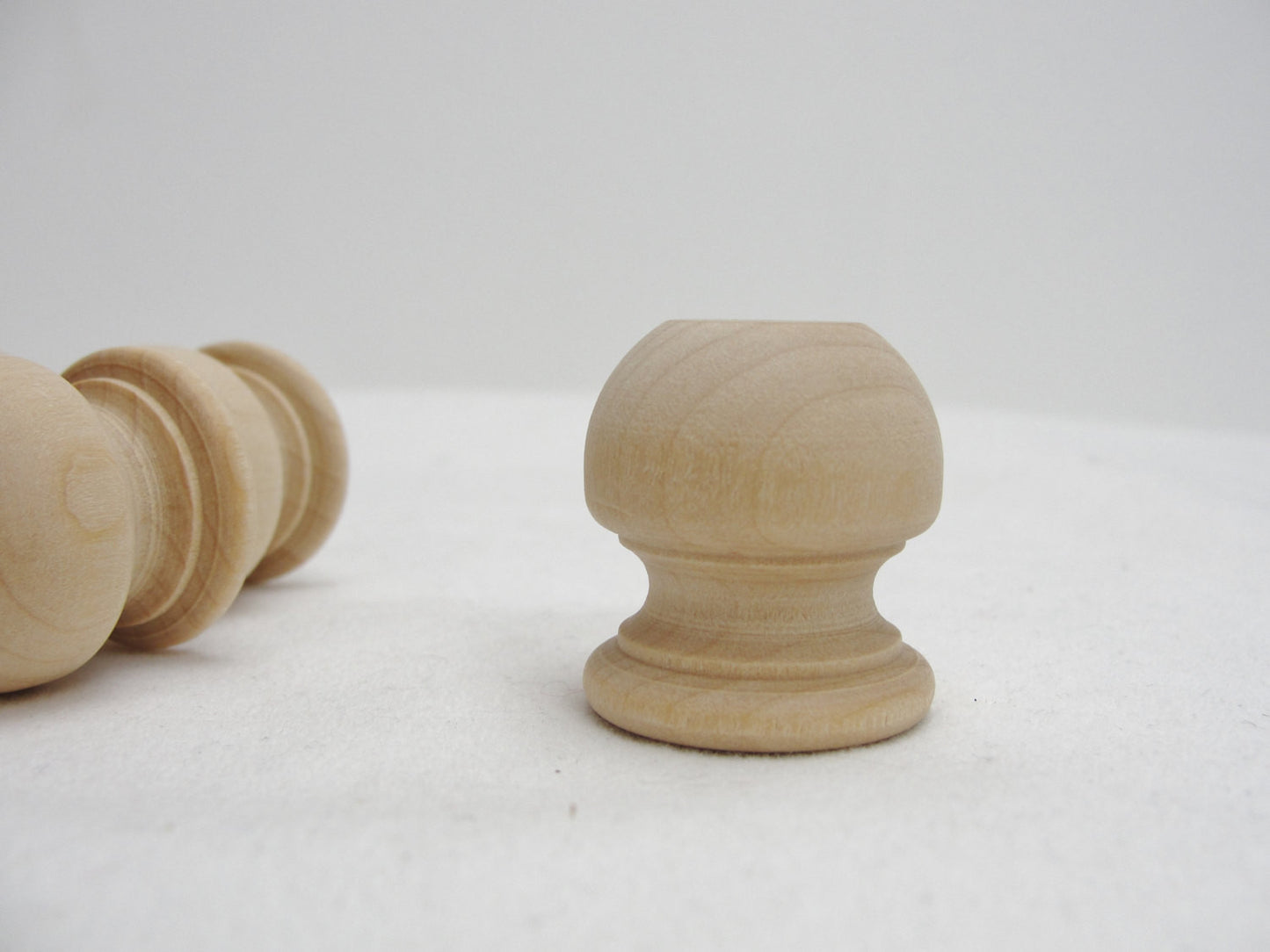Wooden end cap Finial 1 1/16" tall, 1" wide set of 12 - Wood parts - Craft Supply House