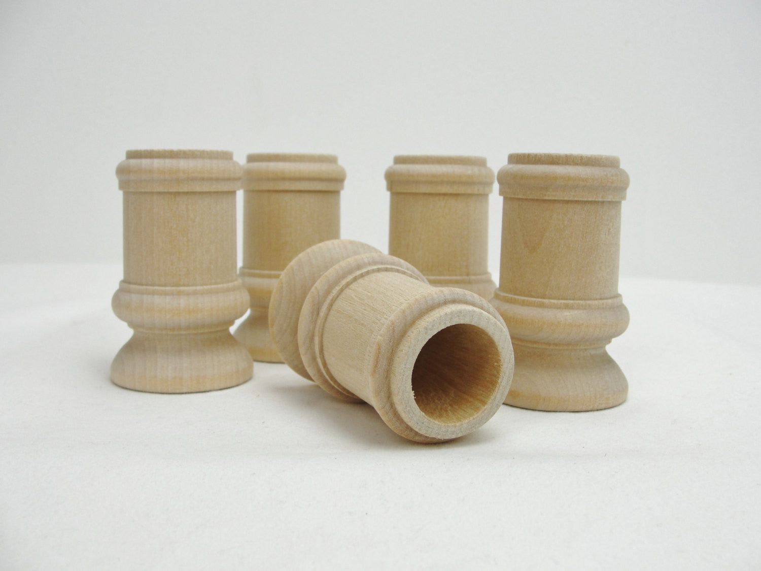 Wooden candle stick holders set of 5 - Wood parts - Craft Supply House