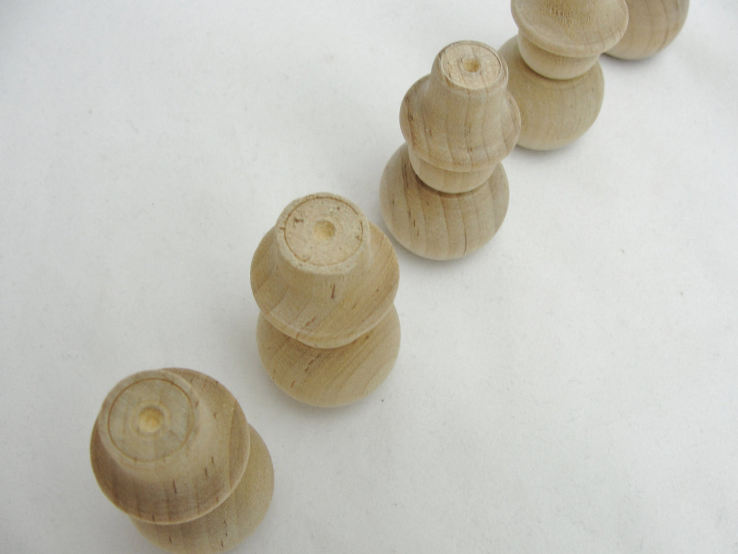Turned fat wooden snowman 2 1/8" set of 5 - Wood parts - Craft Supply House