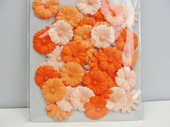 Fabric floral flower embellishments for cards or mixed media art