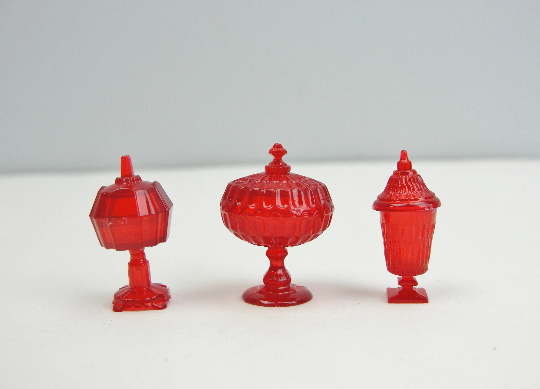 Dollhouse miniature candy dish set choose your color