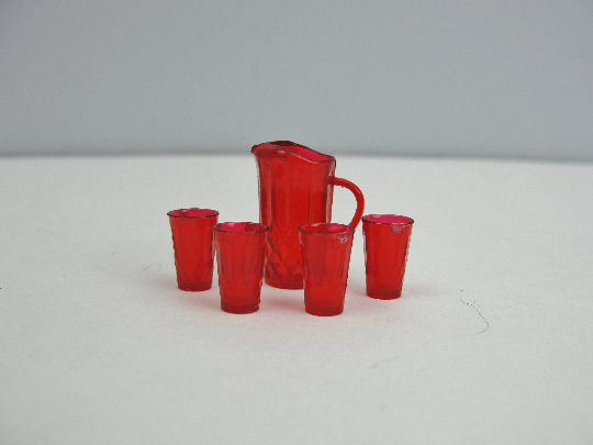 Dollhouse miniature pitcher and glasses choose your color