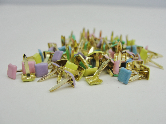 Mini 3mm brads pick your color pastel, metal, metallic, antique, pearl